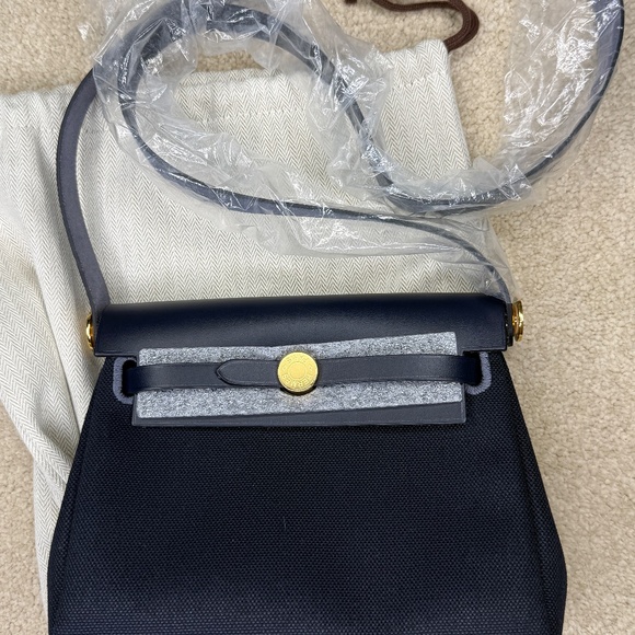 Hermes Handbags - New 2025 Hermes Herbag Mini Dark Blue / Navy Blue GHW